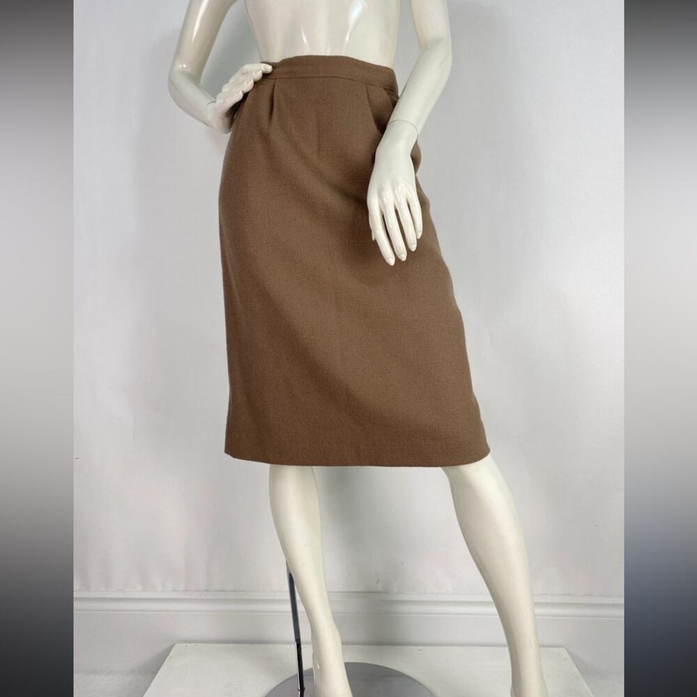Vintage Handmade Wool Brown Skirt XXS